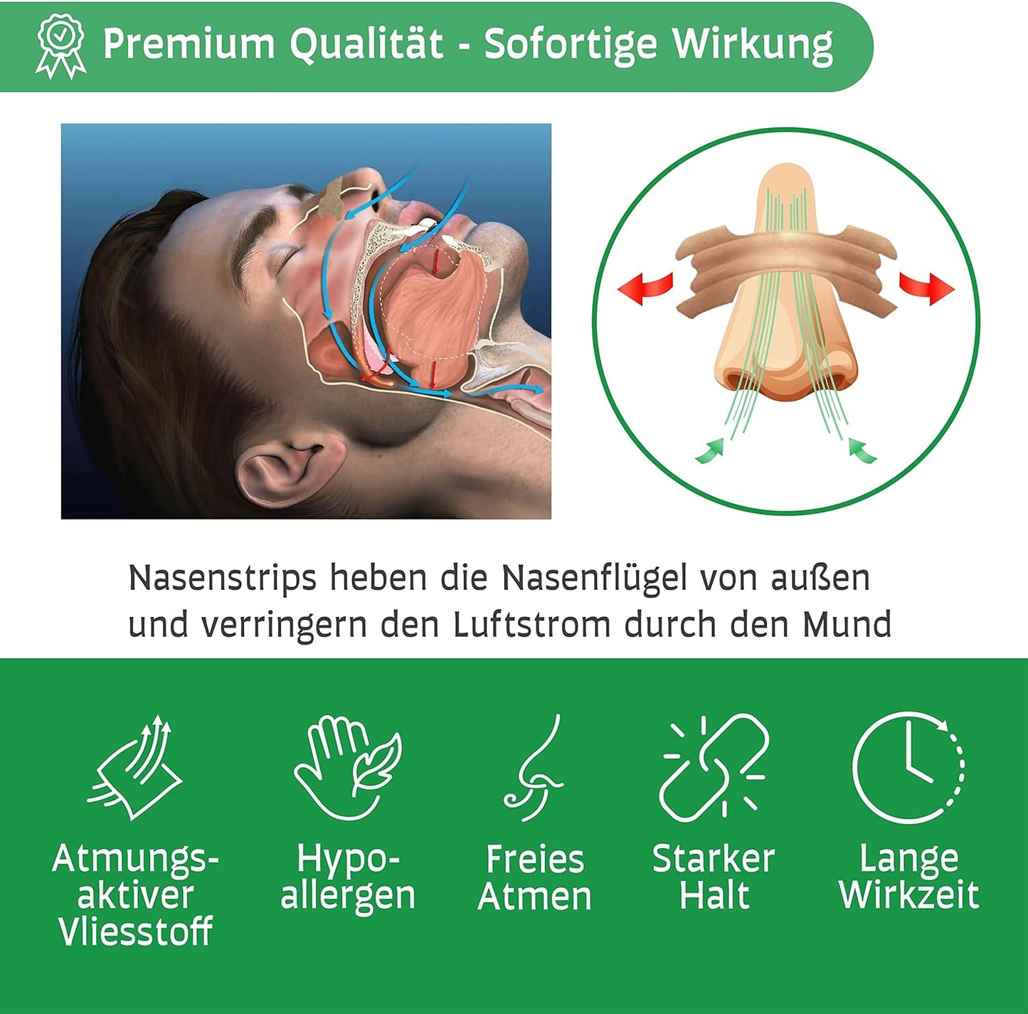 120x Extra Starke Nasenpflaster gegen Schnarchen-Anti Schnarch Nasenstrips