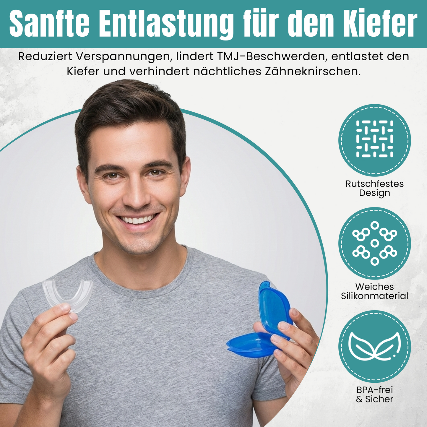 Anti Schnarch Schiene gegen Schnarchen – Schnarchstopper Knirscherschiene für Nacht | Sofort Einsatzbereit Zahnschiene