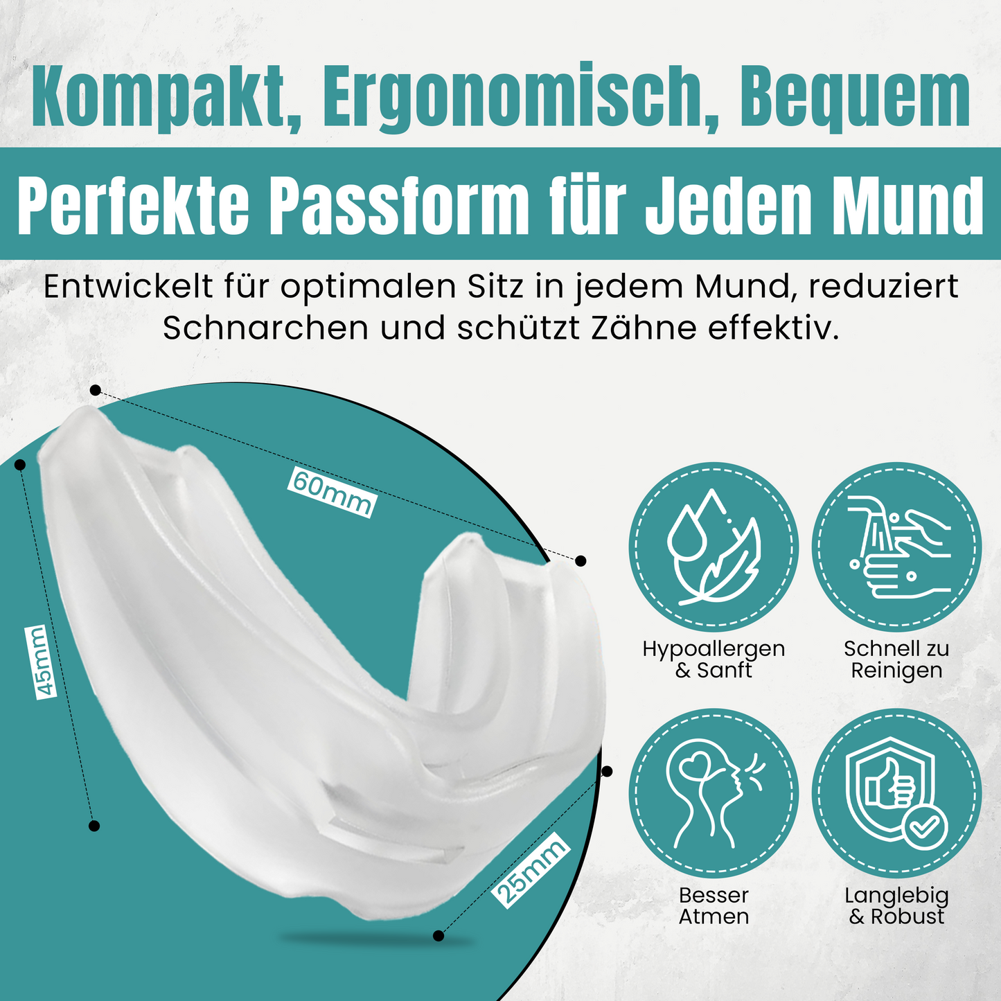 Anti Schnarch Schiene gegen Schnarchen – Schnarchstopper Knirscherschiene für Nacht | Sofort Einsatzbereit Zahnschiene