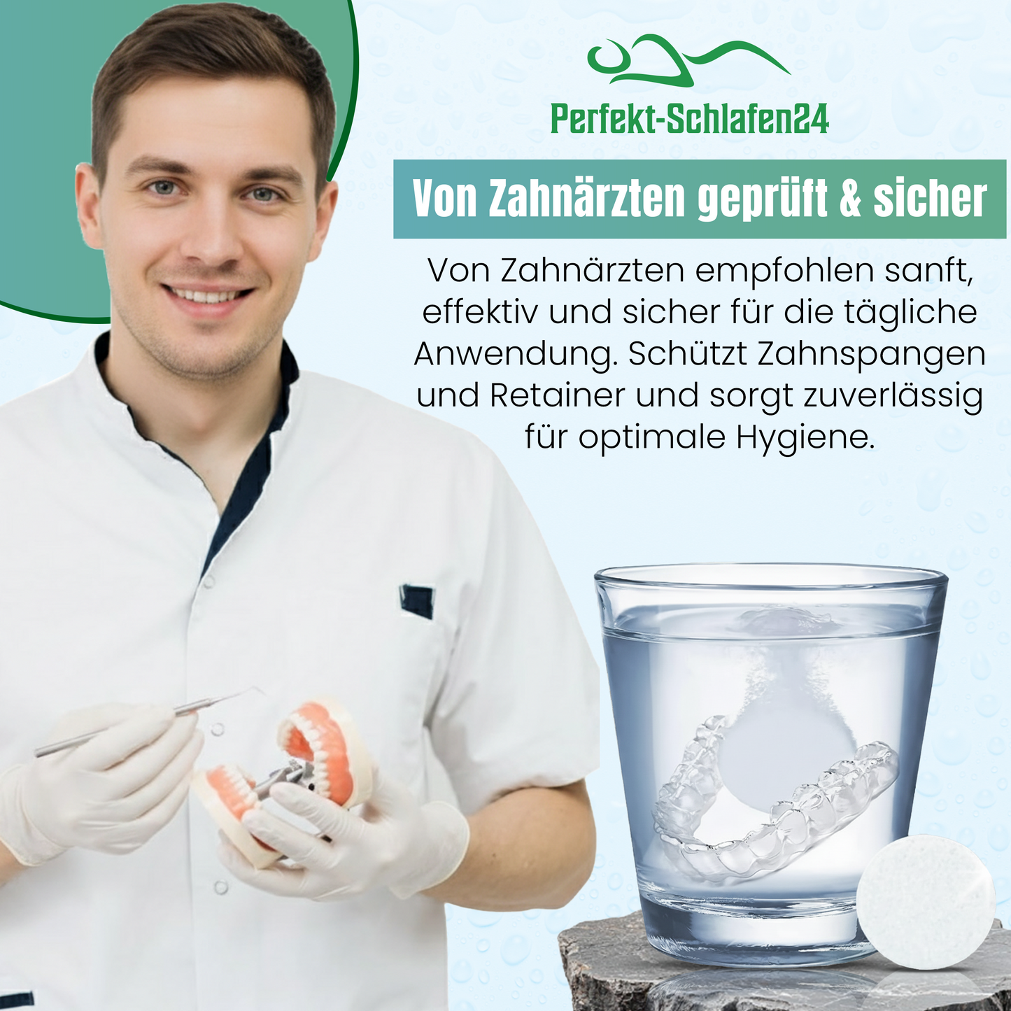 120× Reinigungstabletten für Retainer, Zahnspangen & Zahnschienen – Starke Gebissreiniger Tabs