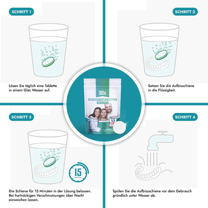 120 x Reinigungstabletten für Retainer, Zahnspangen und Zahnschienen - Retainer brite, Prothesenreinigung - Gebissreiniger Tabs, Zahnspangen, Zahnprothesen Reiniger, Zahnersatz